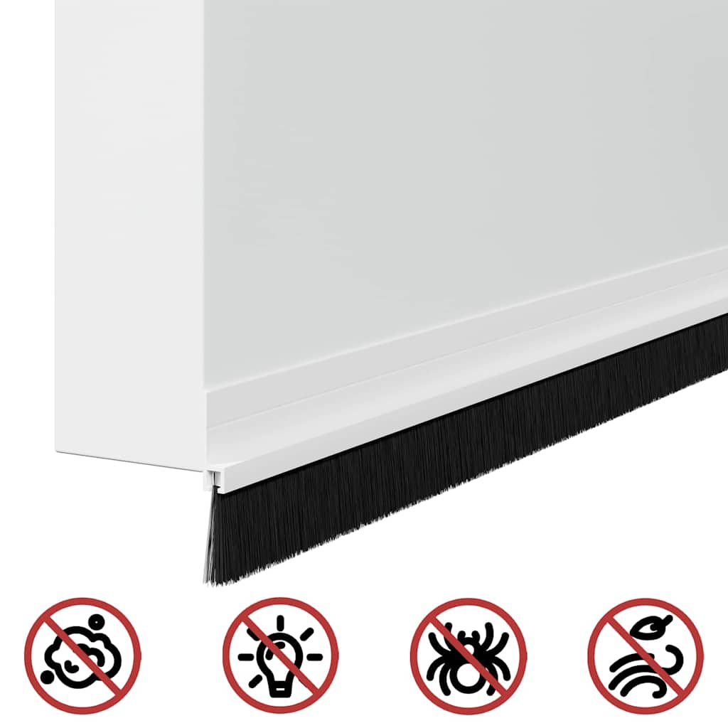 Self-adhesive Door Brush Seals 12 pcs White 100 cm