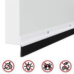 Screw-on Door Brush Seals 2 pcs White 100 cm Aluminium Alloy