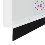 Screw-on Door Brush Seals 2 pcs White 100 cm Aluminium Alloy