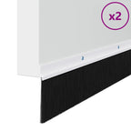 Screw-on Door Brush Seals 2 pcs White 100 cm Aluminium Alloy