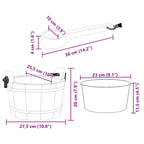 Sauna Bucket 2 pcs Brown Solid Pine Wood and Hemp