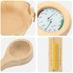 Sauna Accessory Set 4 pcs Brown Solid Pine Wood and Hemp