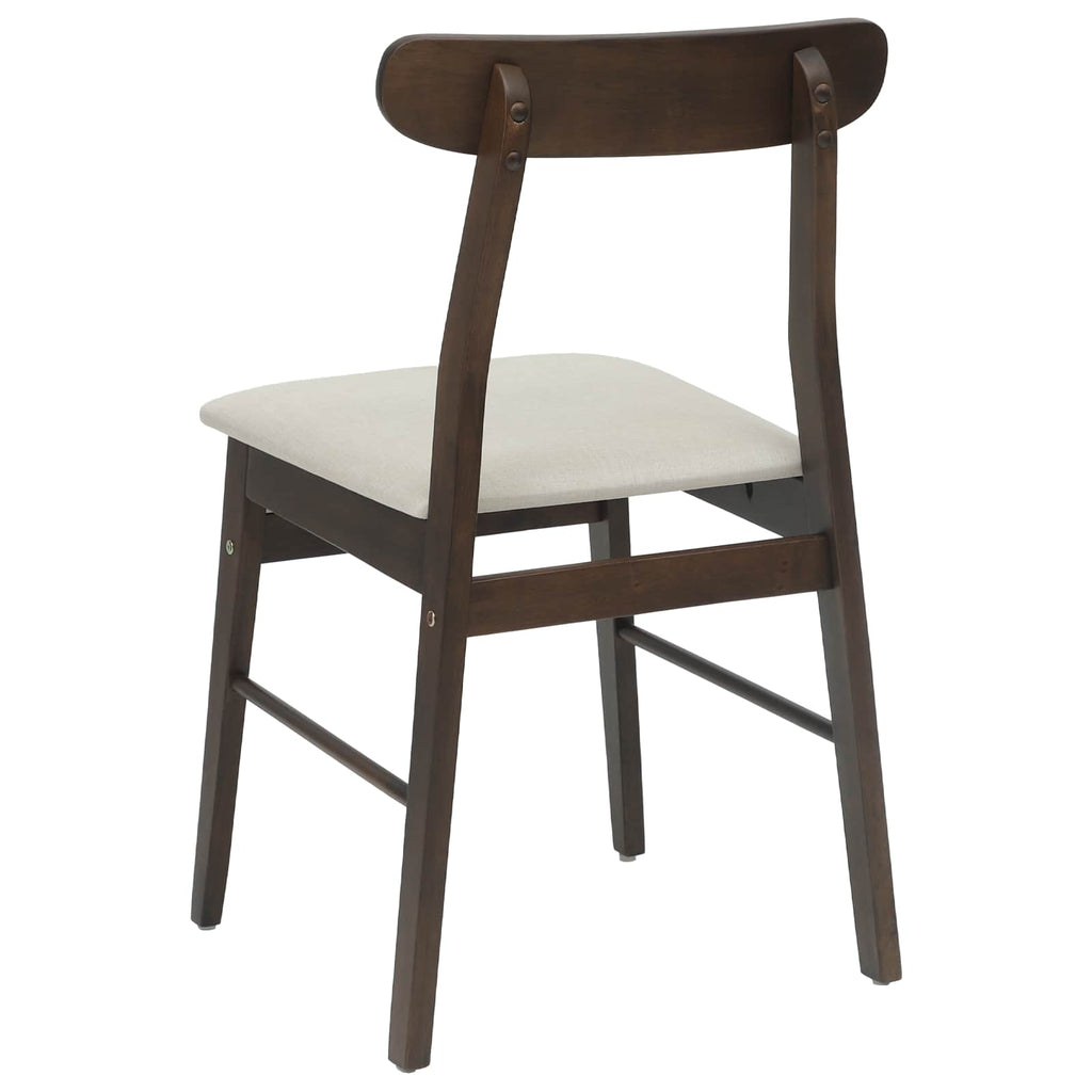 Dining Chair 2 pcs Dark Brown and Light Solid Rubber Wood