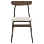 Dining Chair 2 pcs Dark Brown and Light Solid Rubber Wood