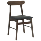 Dining Chair 2 pcs Dark Brown and Black Solid Rubber Wood