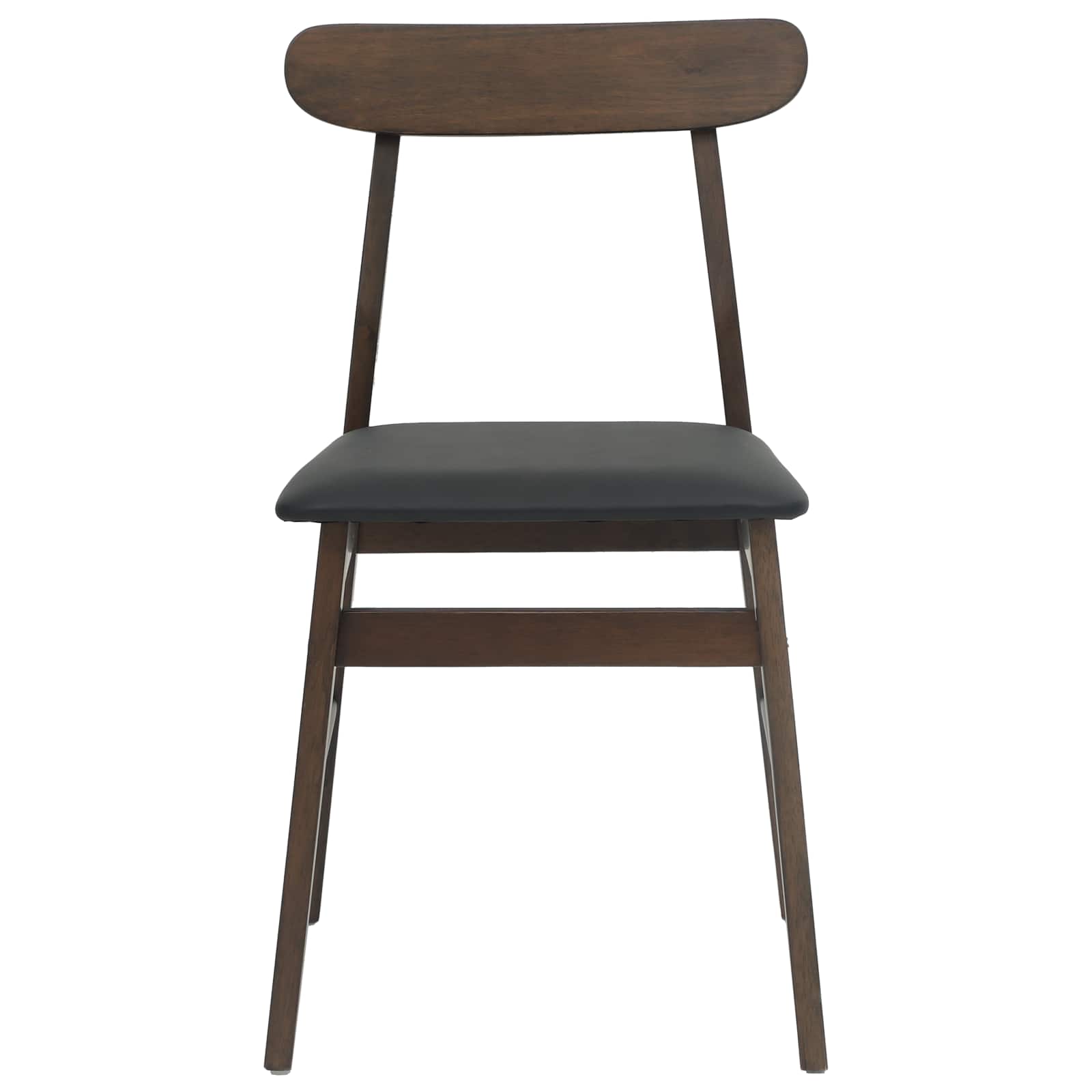 Dining Chair 2 pcs Dark Brown and Black Solid Rubber Wood
