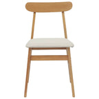 Dining Chair 2 pcs Natural and Light Solid Rubber Wood
