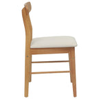 Dining Chair 2 pcs Natural and Light Solid Rubber Wood
