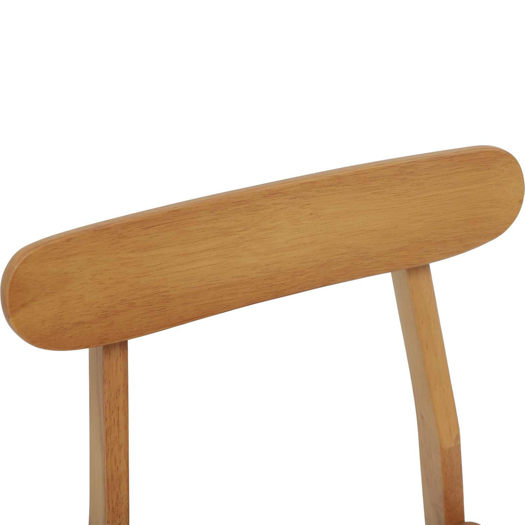 Dining Chair 2 pcs Natural 43 x 44.5 x 77 cm Solid Rubber Wood