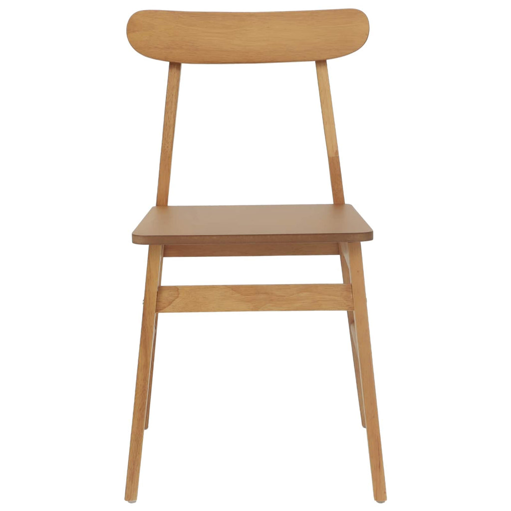 Dining Chair 2 pcs Natural 43 x 44.5 x 77 cm Solid Rubber Wood