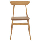 Dining Chair 2 pcs Natural 43 x 44.5 x 77 cm Solid Rubber Wood
