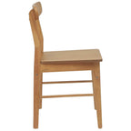 Dining Chair 2 pcs Natural 43 x 44.5 x 77 cm Solid Rubber Wood