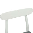 Dining Chair 2 pcs White and Grey Solid Rubber Wood