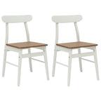 Dining Chair 2 pcs White and Natural 43 x 44.5 x 77 cm