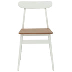 Dining Chair 2 pcs White and Natural 43 x 44.5 x 77 cm
