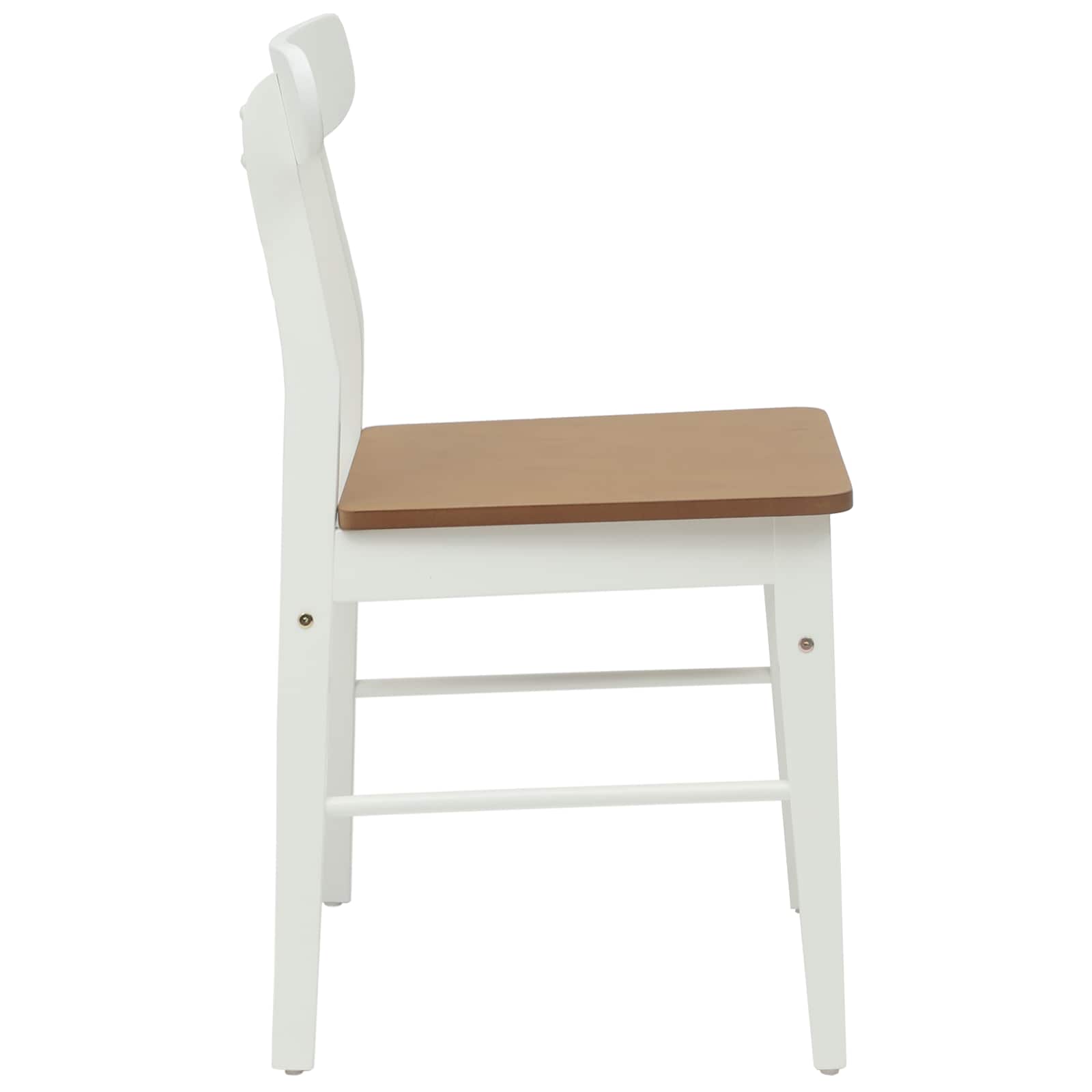 Dining Chair 2 pcs White and Natural 43 x 44.5 x 77 cm