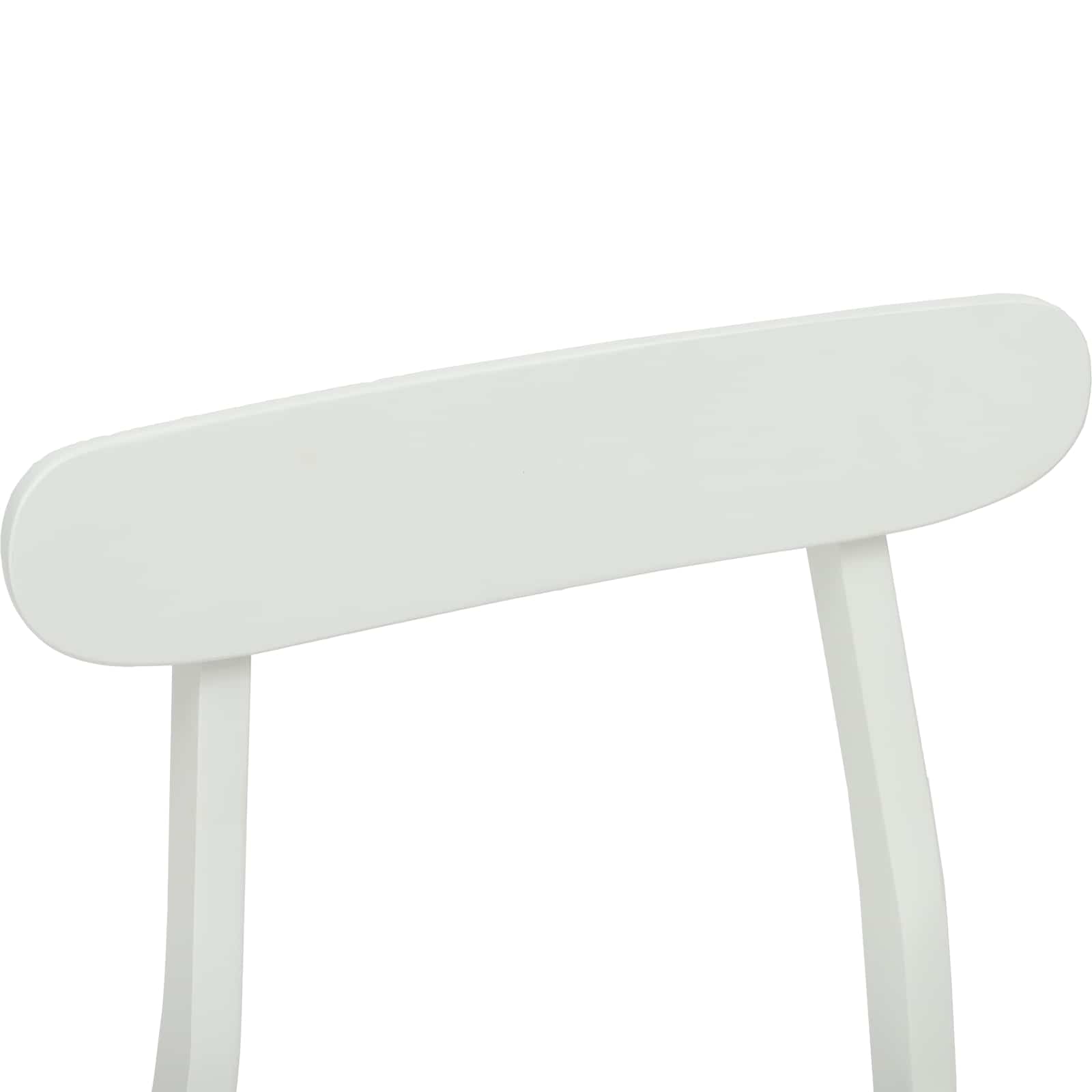 Dining Chair 2 pcs White 43 x 44.5 x 77 cm Solid Rubber Wood