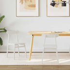 Dining Chair 2 pcs White 43 x 44.5 x 77 cm Solid Rubber Wood