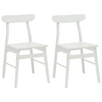 Dining Chair 2 pcs White 43 x 44.5 x 77 cm Solid Rubber Wood