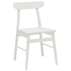 Dining Chair 2 pcs White 43 x 44.5 x 77 cm Solid Rubber Wood