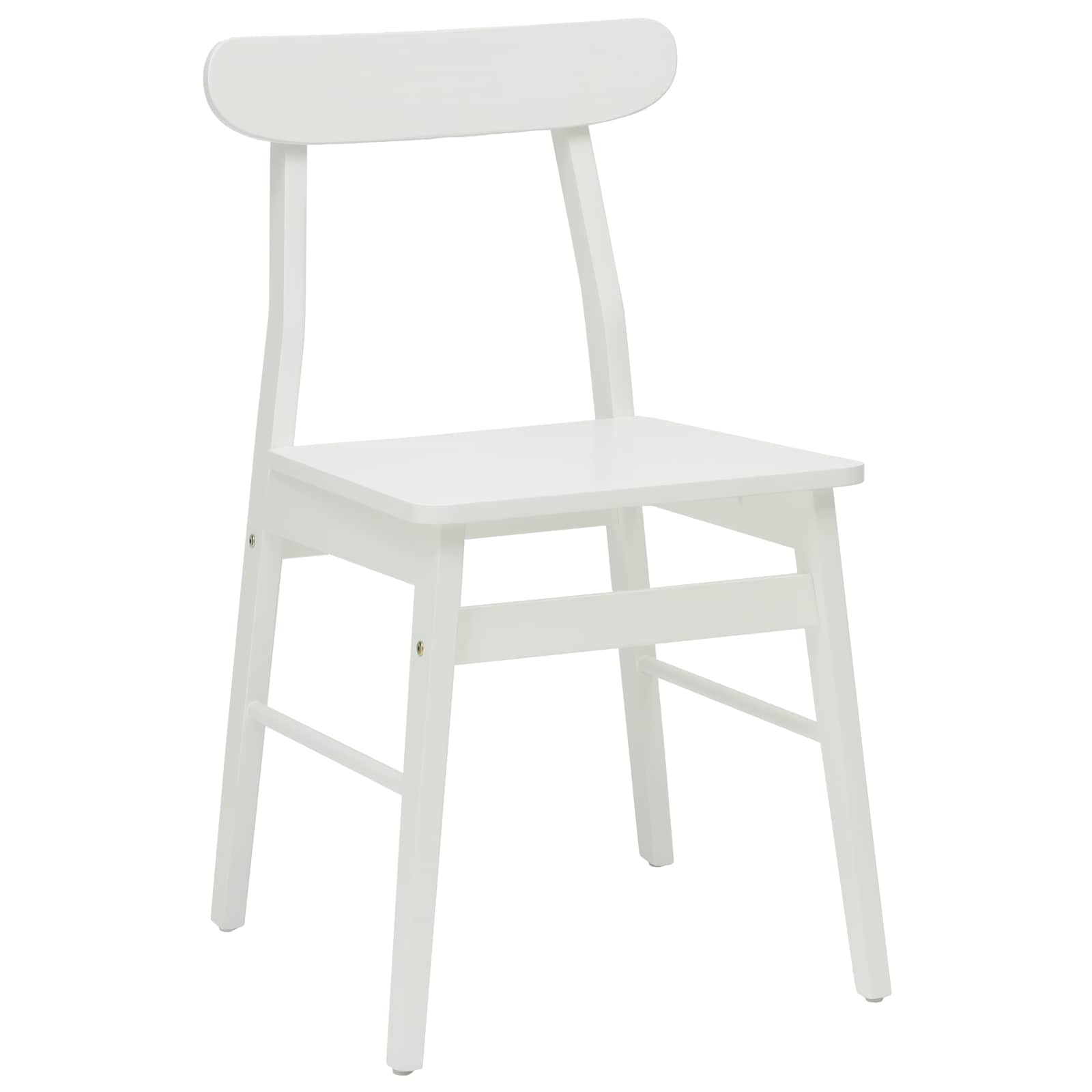 Dining Chair 2 pcs White 43 x 44.5 x 77 cm Solid Rubber Wood