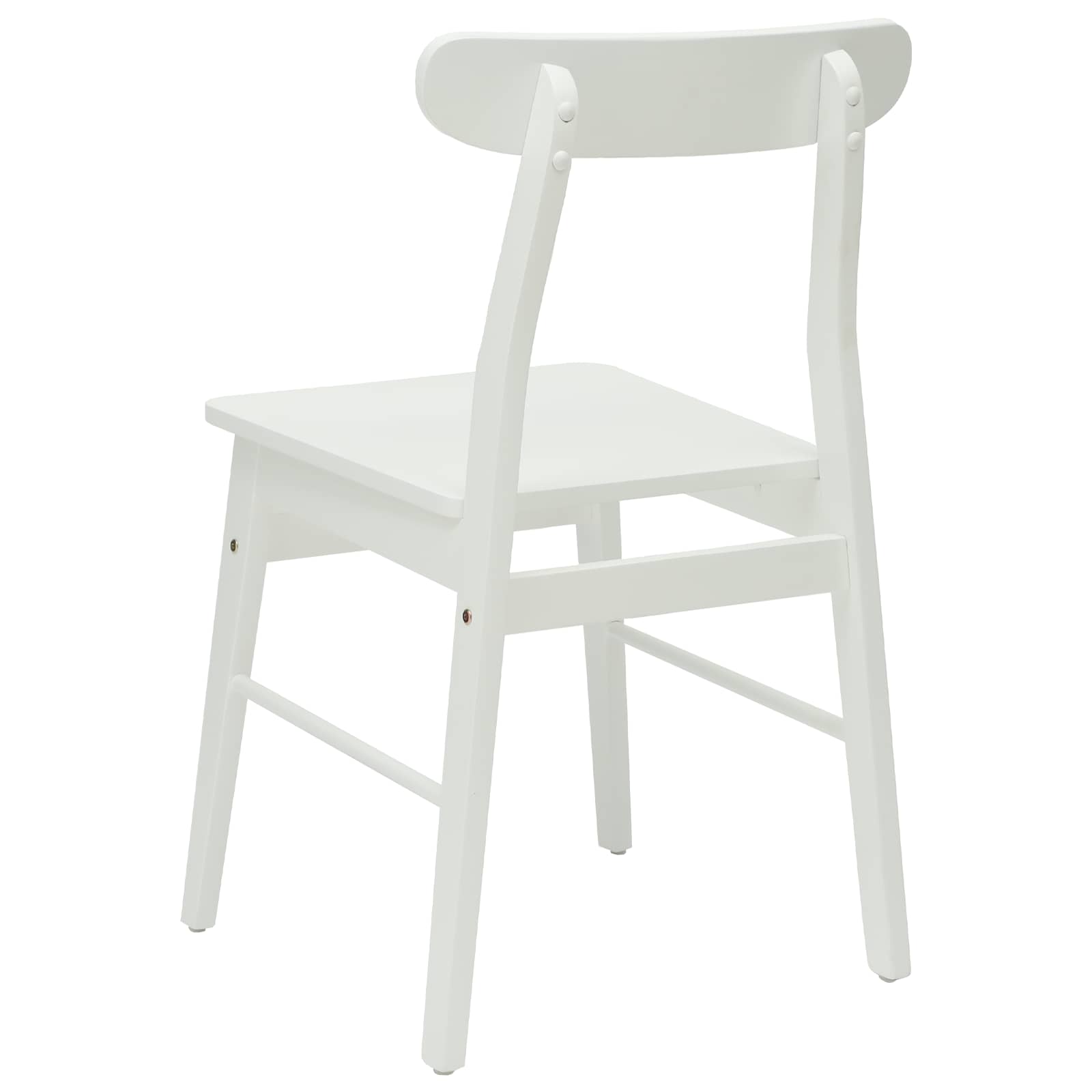 Dining Chair 2 pcs White 43 x 44.5 x 77 cm Solid Rubber Wood