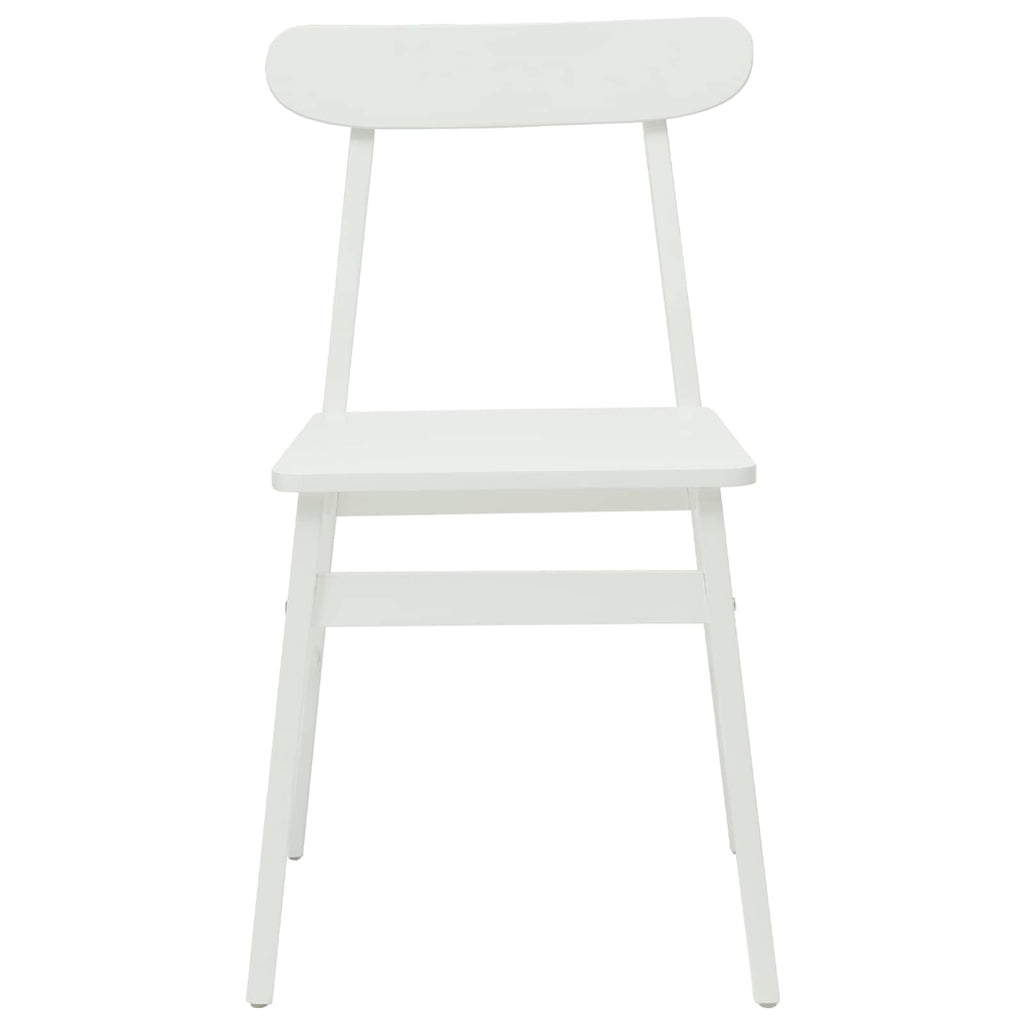 Dining Chair 2 pcs White 43 x 44.5 x 77 cm Solid Rubber Wood