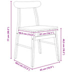 Dining Chair 2 pcs White 43 x 44.5 x 77 cm Solid Rubber Wood