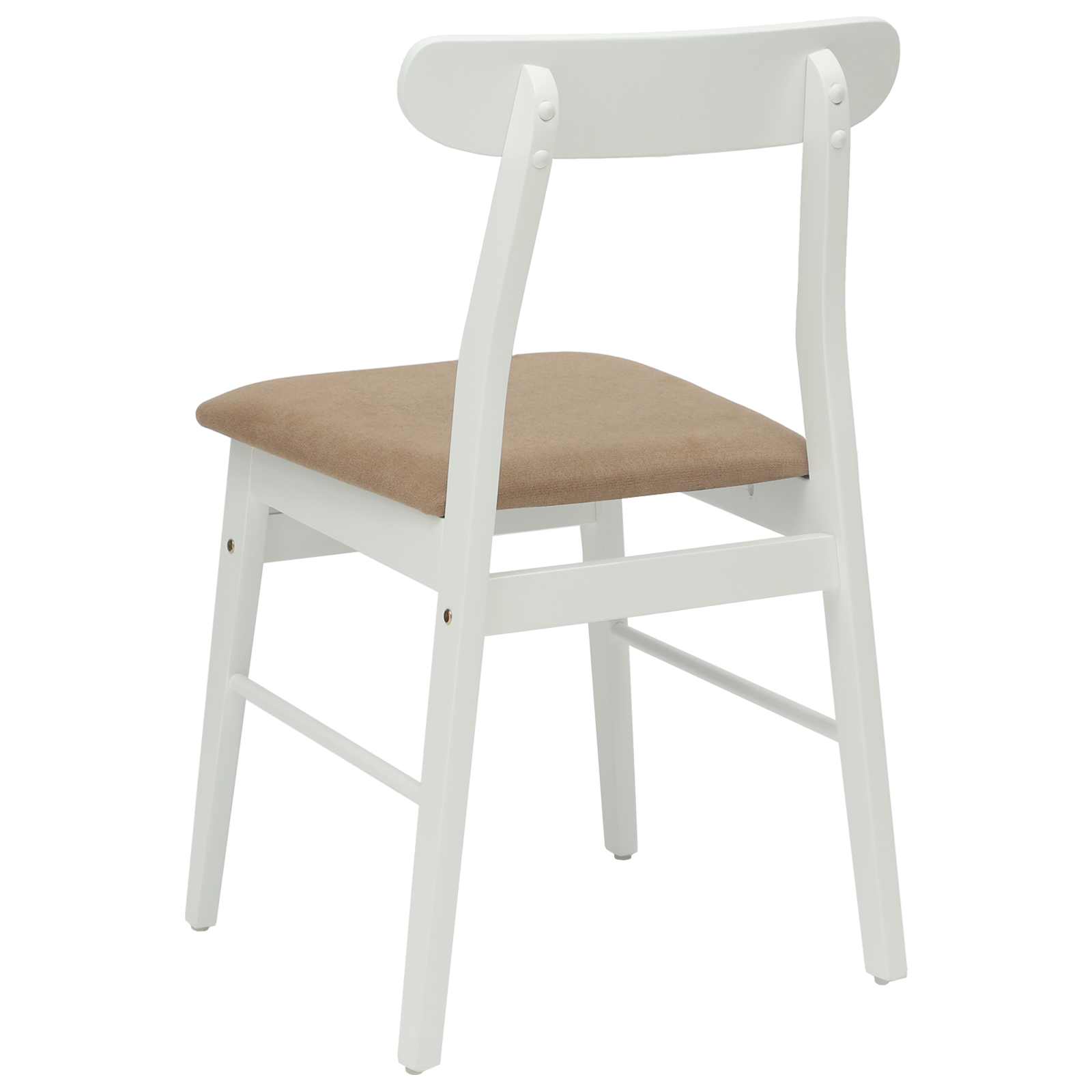 Dining Chair 2 pcs White and Brown Solid Rubber Wood