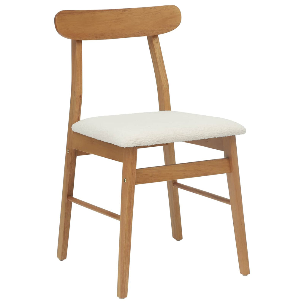 Dining Chair 2 pcs Natural and Light Solid Rubber Wood