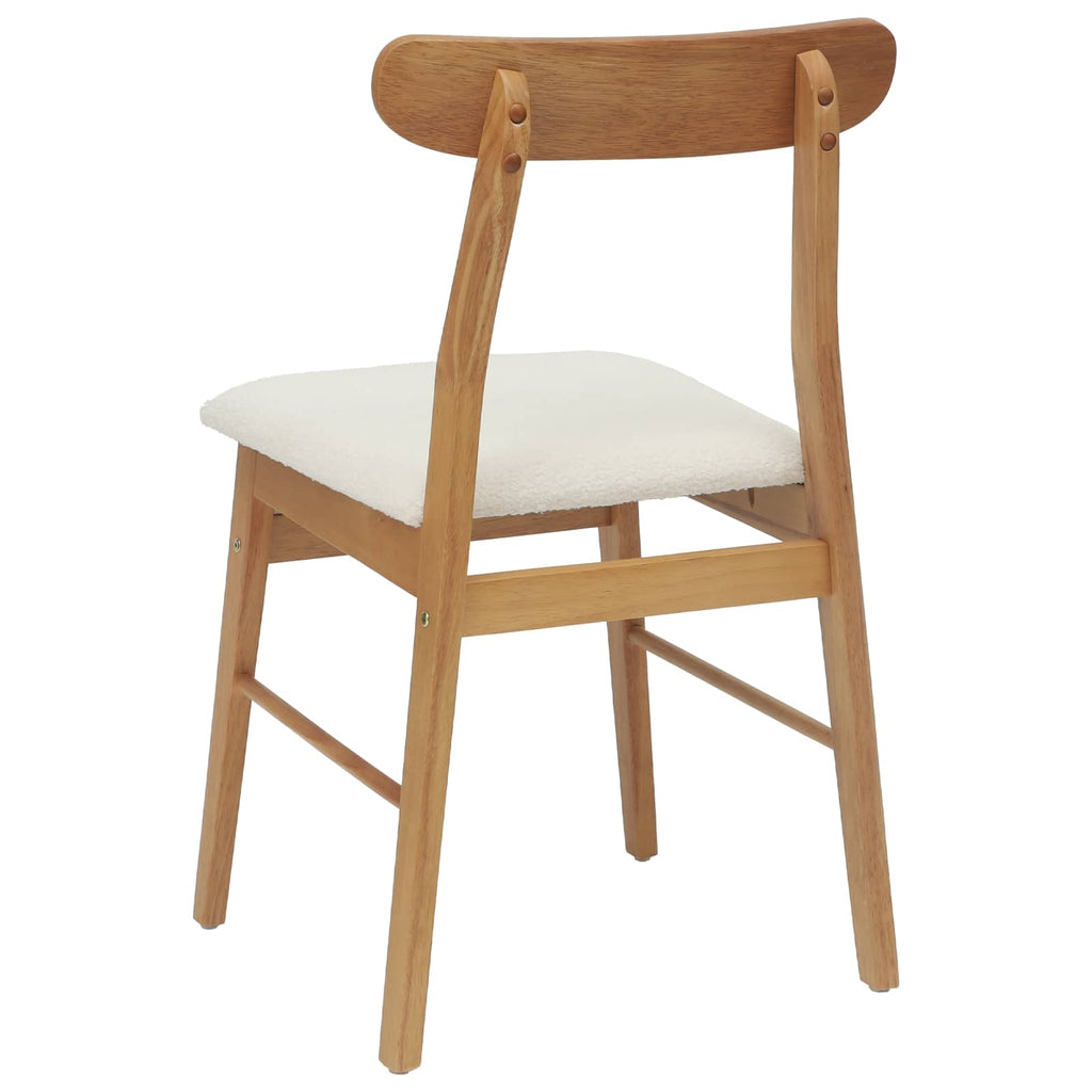 Dining Chair 2 pcs Natural and Light Solid Rubber Wood