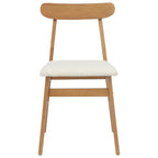Dining Chair 2 pcs Natural and Light Solid Rubber Wood