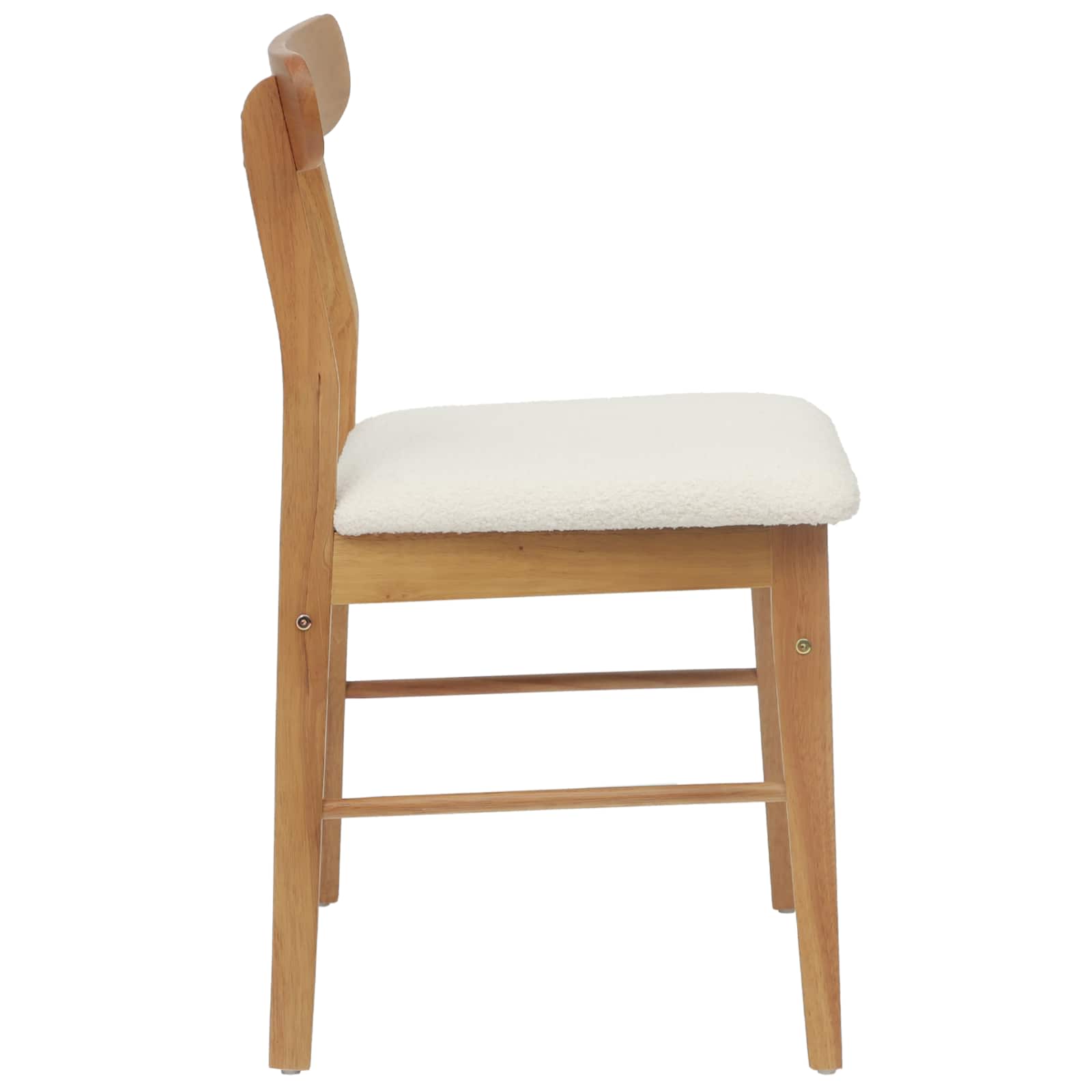 Dining Chair 2 pcs Natural and Light Solid Rubber Wood