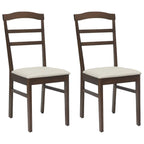 Dining Chair 2 pcs Light Brown and Light Solid Rubber Wood