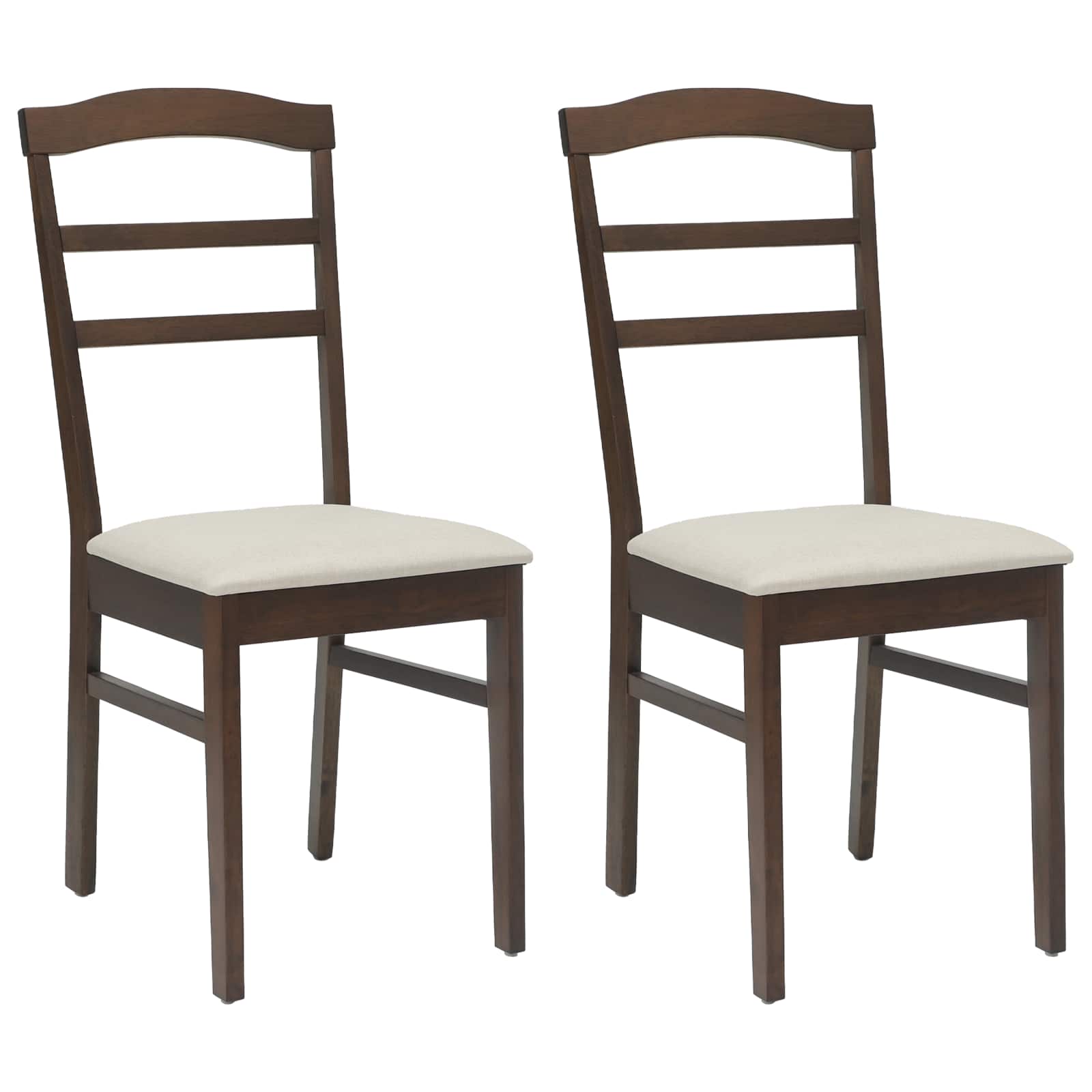 Dining Chair 2 pcs Light Brown and Light Solid Rubber Wood