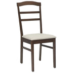 Dining Chair 2 pcs Light Brown and Light Solid Rubber Wood