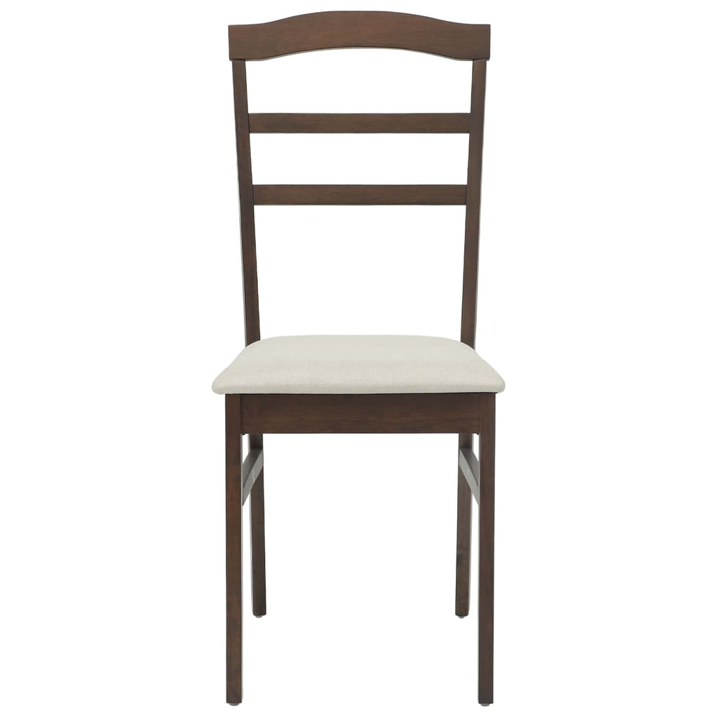 Dining Chair 2 pcs Light Brown and Light Solid Rubber Wood
