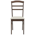 Dining Chair 2 pcs Light Brown and Light Solid Rubber Wood