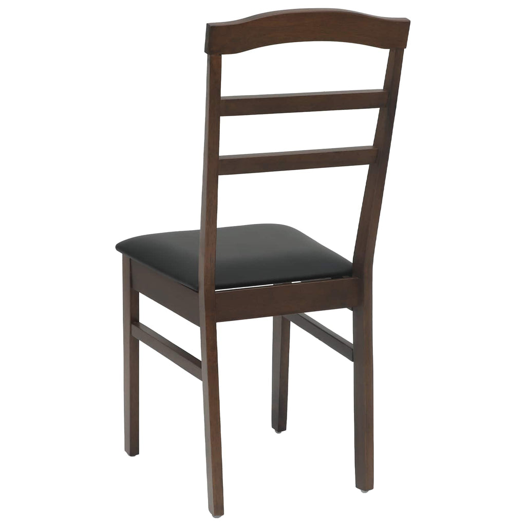 Dining Chair 2 pcs Light Brown and Black Solid Rubber Wood