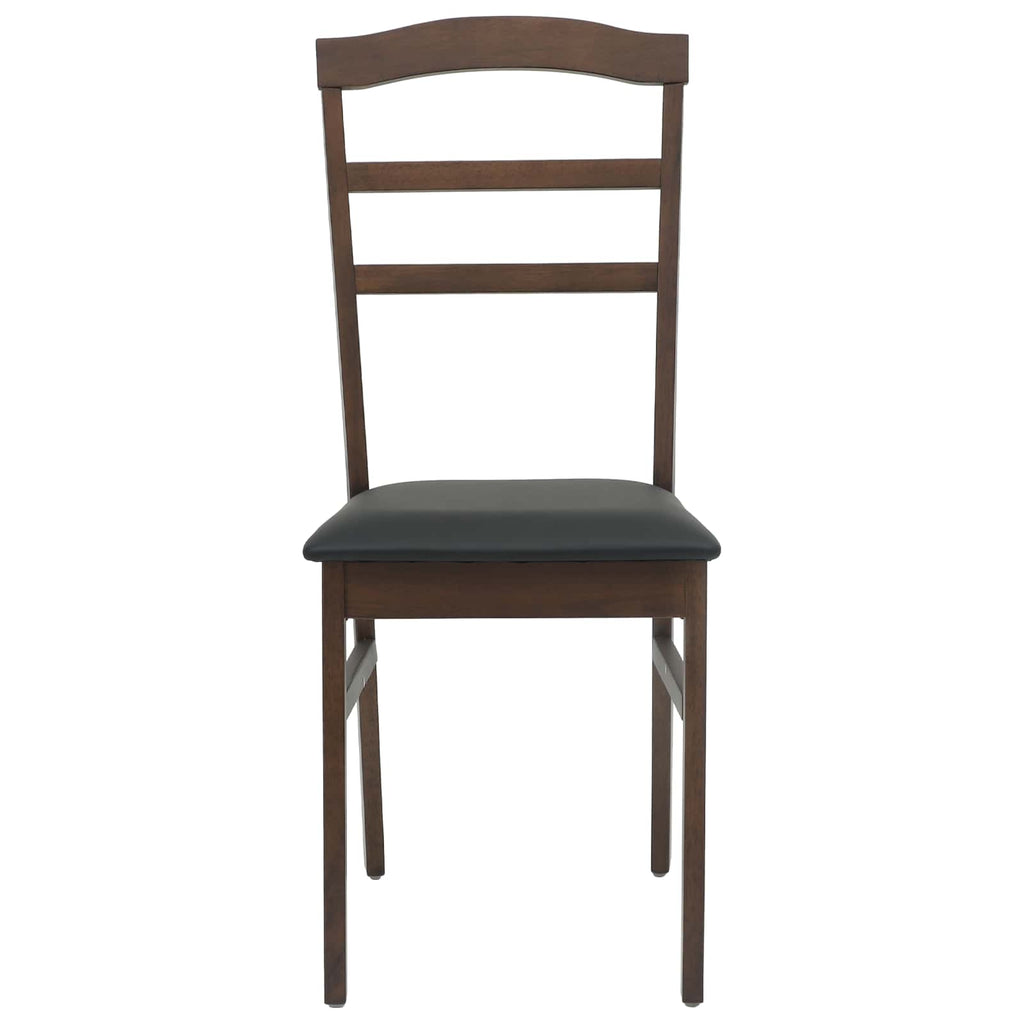 Dining Chair 2 pcs Light Brown and Black Solid Rubber Wood