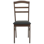 Dining Chair 2 pcs Light Brown and Black Solid Rubber Wood