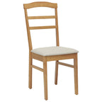 Dining Chair 2 pcs Natural and Light Solid Rubber Wood