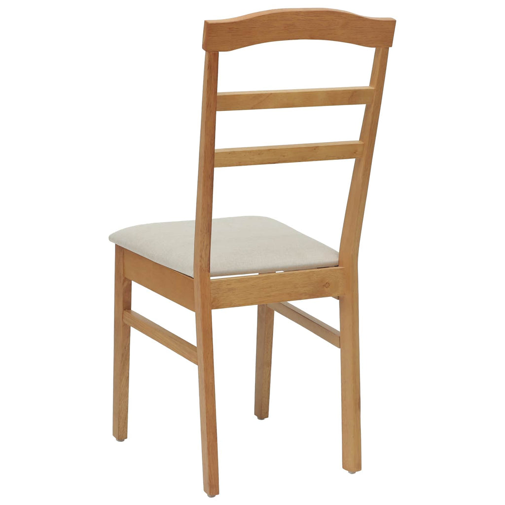 Dining Chair 2 pcs Natural and Light Solid Rubber Wood