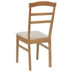 Dining Chair 2 pcs Natural and Light Solid Rubber Wood