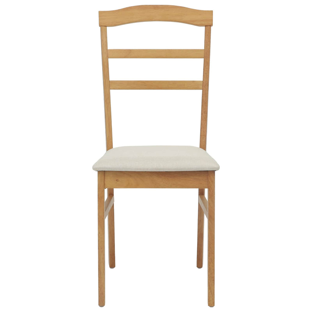 Dining Chair 2 pcs Natural and Light Solid Rubber Wood
