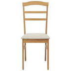 Dining Chair 2 pcs Natural and Light Solid Rubber Wood