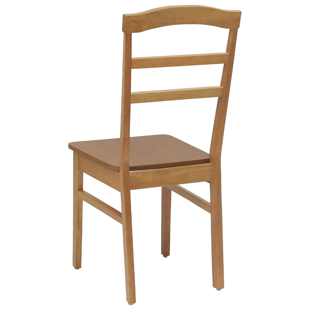 Dining Chair 2 pcs Natural Solid Rubber Wood