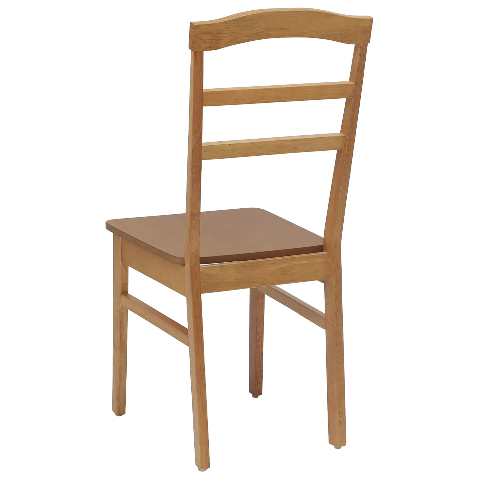 Dining Chair 2 pcs Natural Solid Rubber Wood