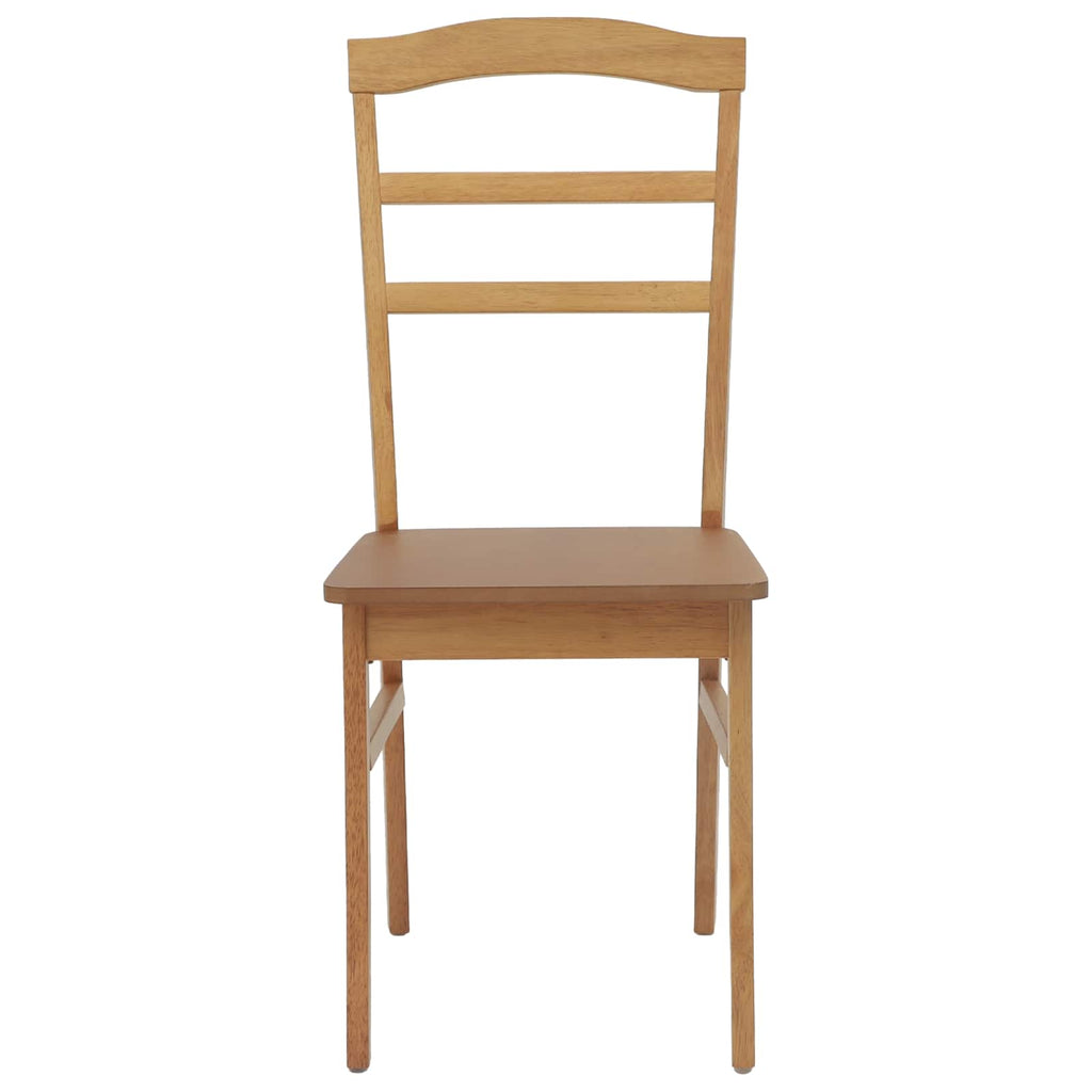 Dining Chair 2 pcs Natural Solid Rubber Wood
