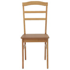 Dining Chair 2 pcs Natural Solid Rubber Wood